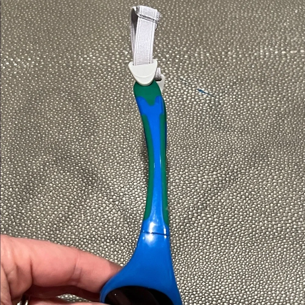 Blue & Green Kids Sunglasses with White Strap